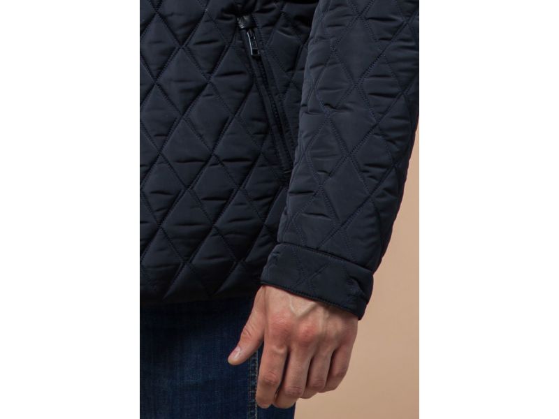 Мужская темно-синяя качественная куртка зимняя модель 1698, фото 7