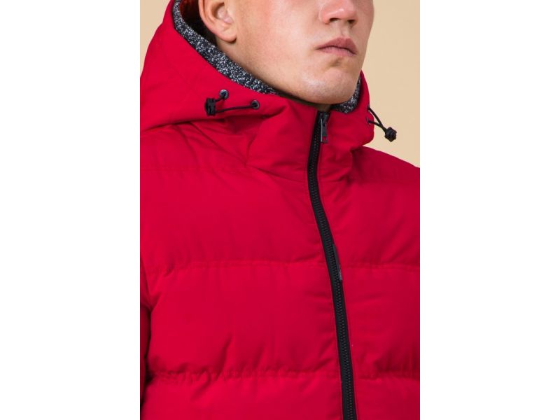Мужская красная зимняя куртка прямого кроя модель 29077, фото 7