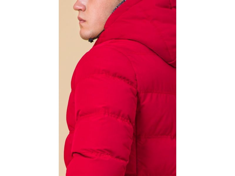 Мужская красная зимняя куртка прямого кроя модель 29077, фото 9