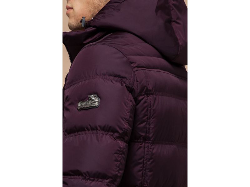 Зимняя темно-бордовая мужская куртка модель 26055, фото 8