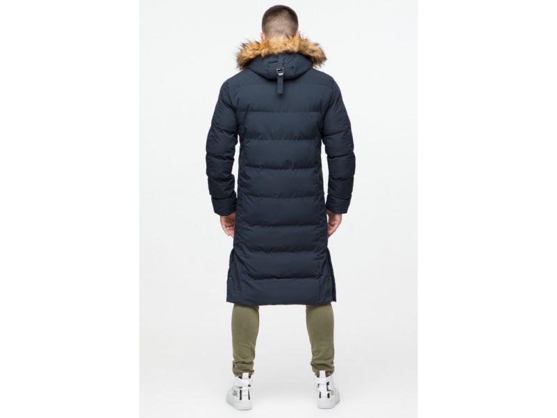 Темно-синяя куртка молодежная зимняя мужская с карманами модель 25590, фото 7