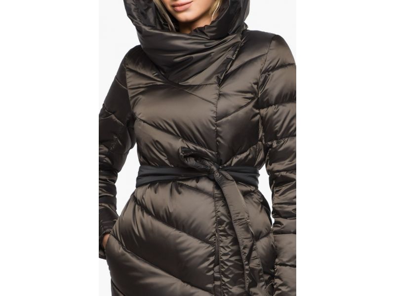 Брендовый зимний воздуховик женский цвет капучино модель 31016, фото 7