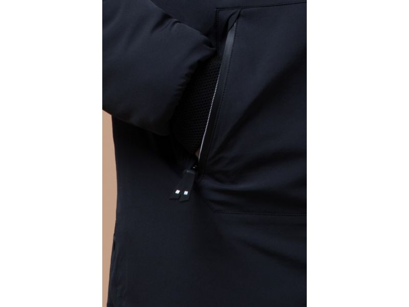 Темно-синяя парка мужская зимняя с нашивкой модель 9028, фото 7