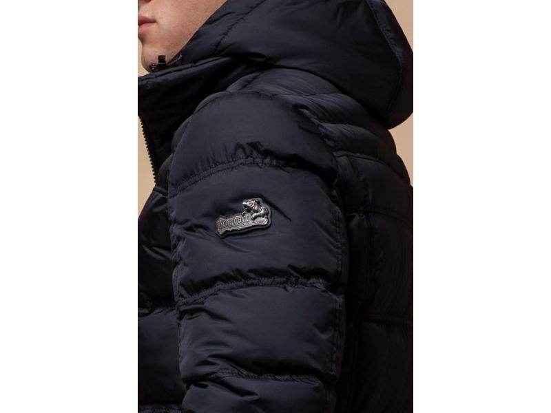 Зимняя мужская куртка с капюшоном черная модель 26055, фото 8