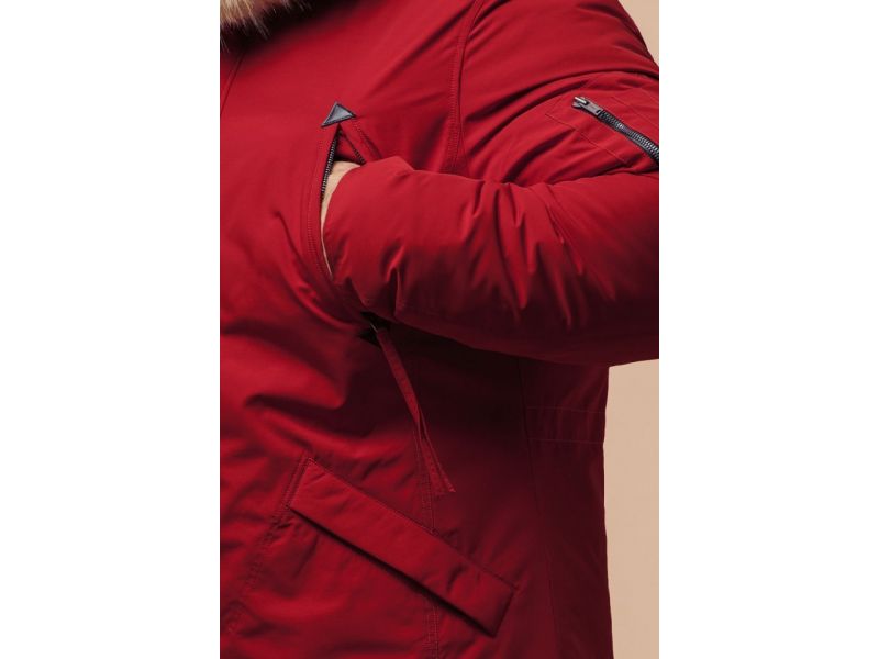 Красная парка зимняя мужская модель 13475, фото 7