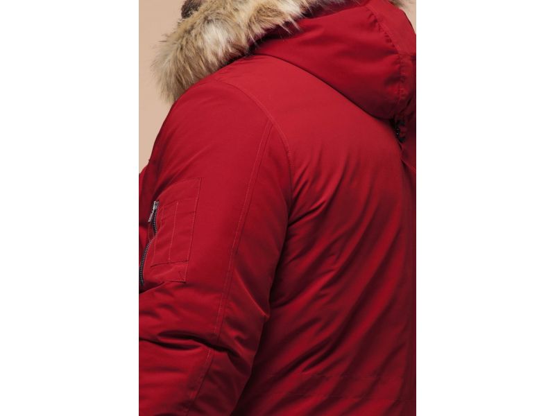 Красная парка зимняя мужская модель 13475, фото 8