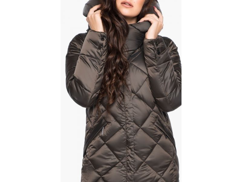 Женский воздуховик на зиму цвет капучино модель 31031, фото 7