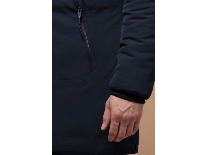 Темно-синяя парка зимняя мужская с прорезными карманами модель 9042, фото 7