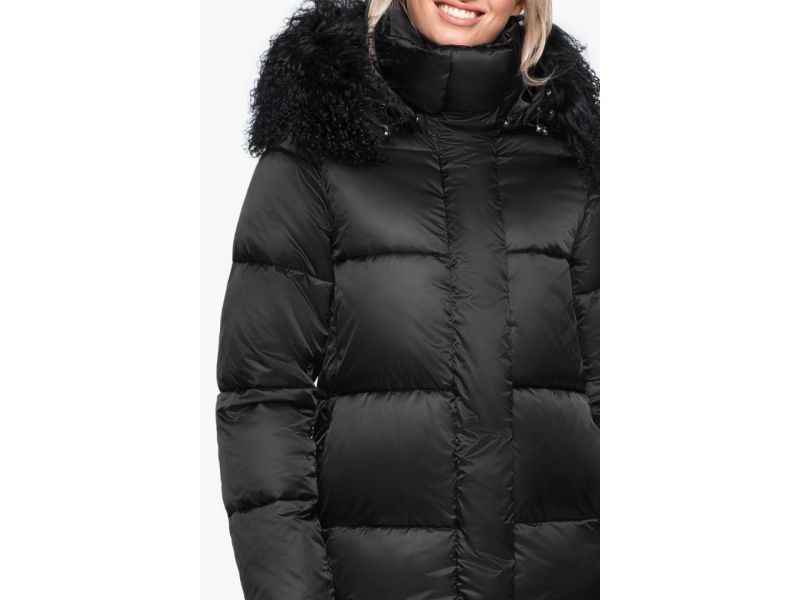 Теплый женский черный воздуховик зимний модель 31072, фото 7