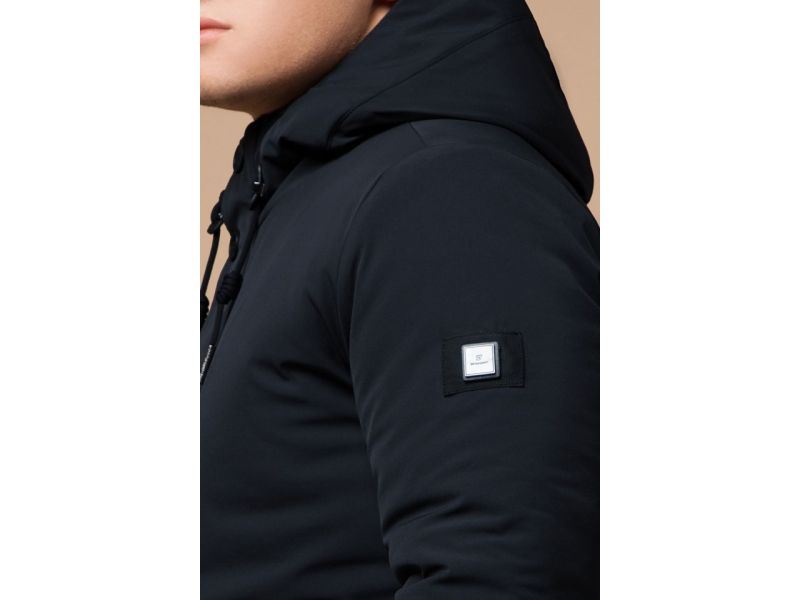 Графитовая парка с карманами зимняя мужская модель 9055, фото 8