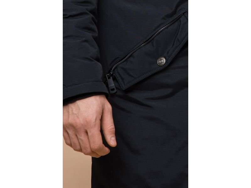 Мужская черно-синяя парка на зиму модель 13620, фото 7