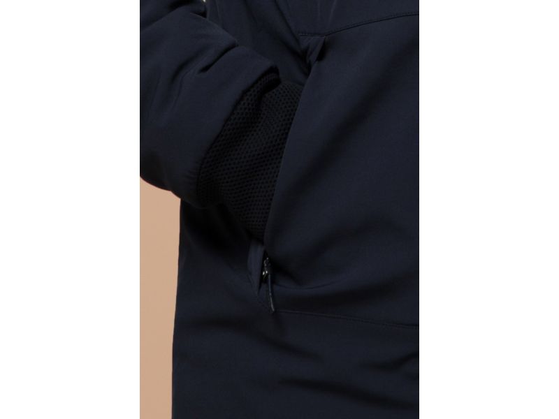 Парка мужская темно-синяя зимняя с меховой опушкой модель 9255, фото 7