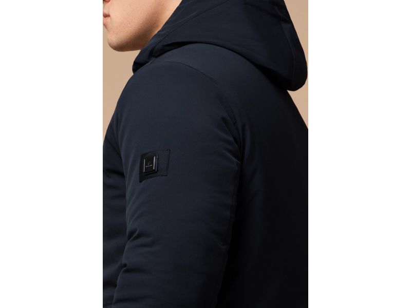 Темно-синяя парка мужская стандартной длины зимняя модель 9055, фото 8