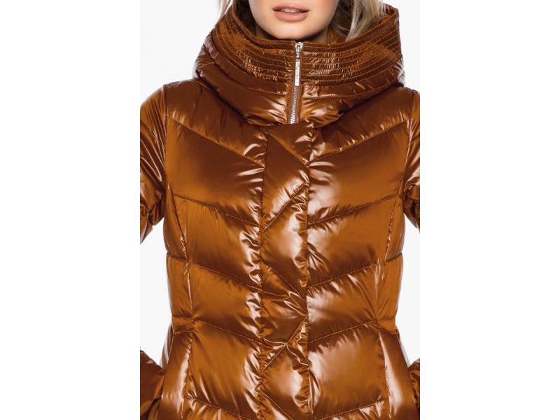 Современный женский воздуховик зимний цвет сиена модель 31024, фото 7