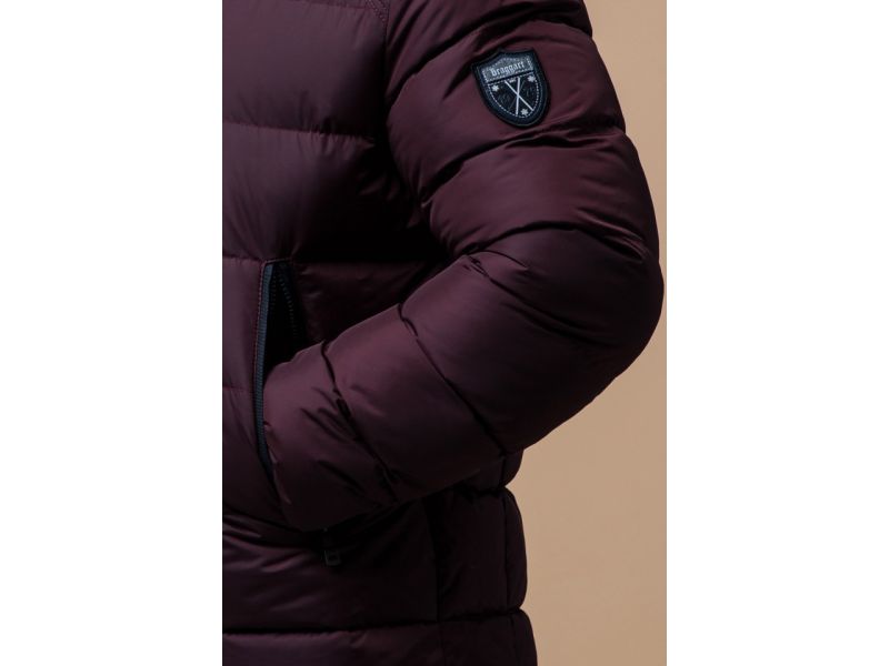 Зимняя темно-бордовая куртка для мужчин модель 32540, фото 7