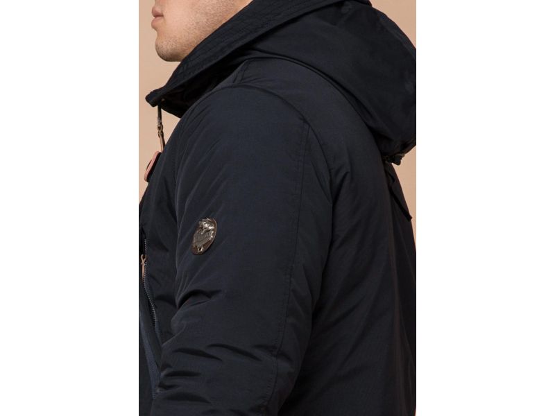 Мужская черно-синяя парка на зиму модель 13620, фото 8