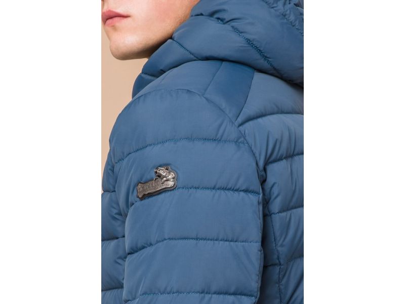 Темно-бирюзовая мужская куртка с карманами модель 40962, фото 8