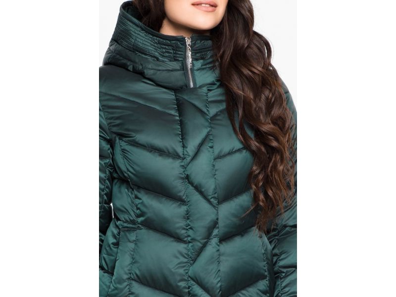 Изумрудный женский воздуховик на зиму модель 31024, фото 8