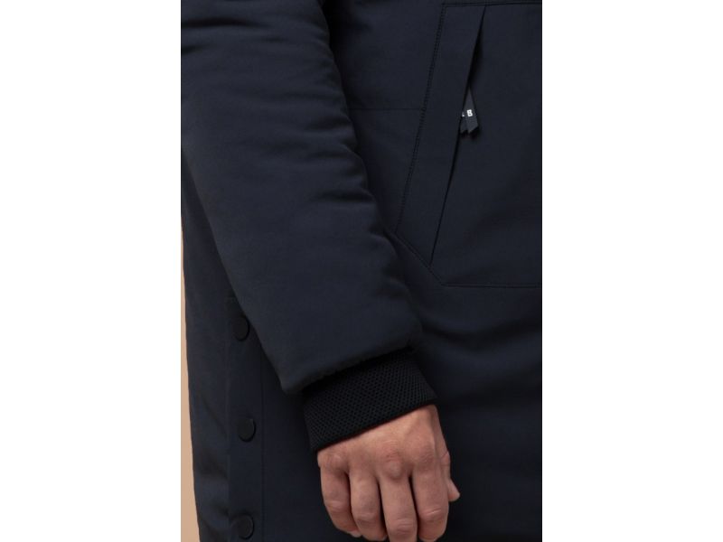 Мужская графитовая парка зимняя с нашивкой модель 9828, фото 7