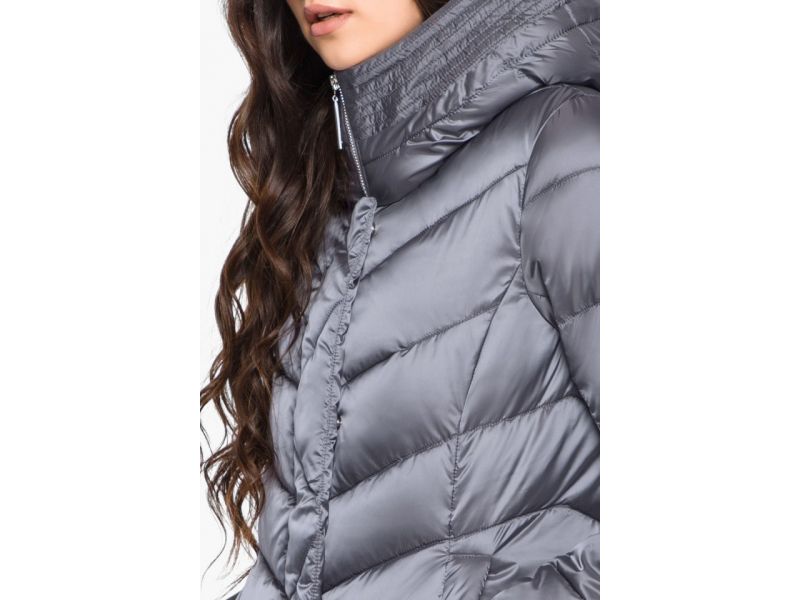 Жемчужно-серый женский зимний воздуховик модель 31024, фото 7