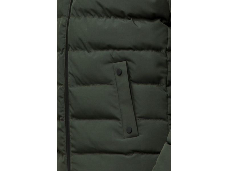 Теплая зимняя мужская куртка цвет темно-зеленый-черный модель 45115, фото 7