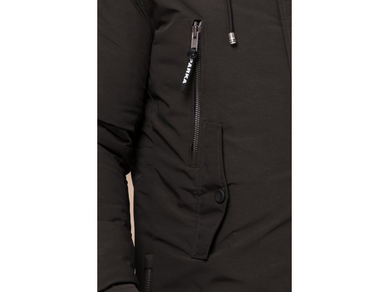 Коричневая парка мужская зимняя с капюшоном модель 19058, фото 7