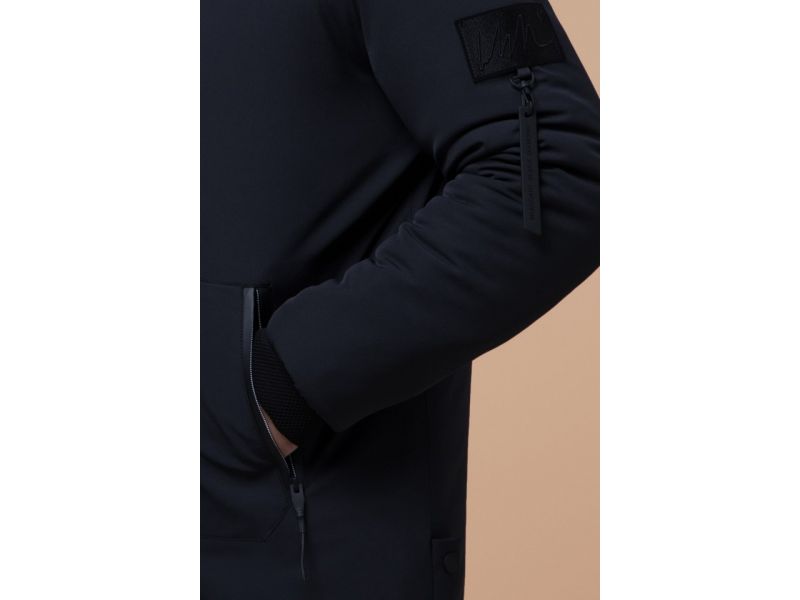 Парка мужская зимняя темно-синяя с кулиской модель 9842, фото 7