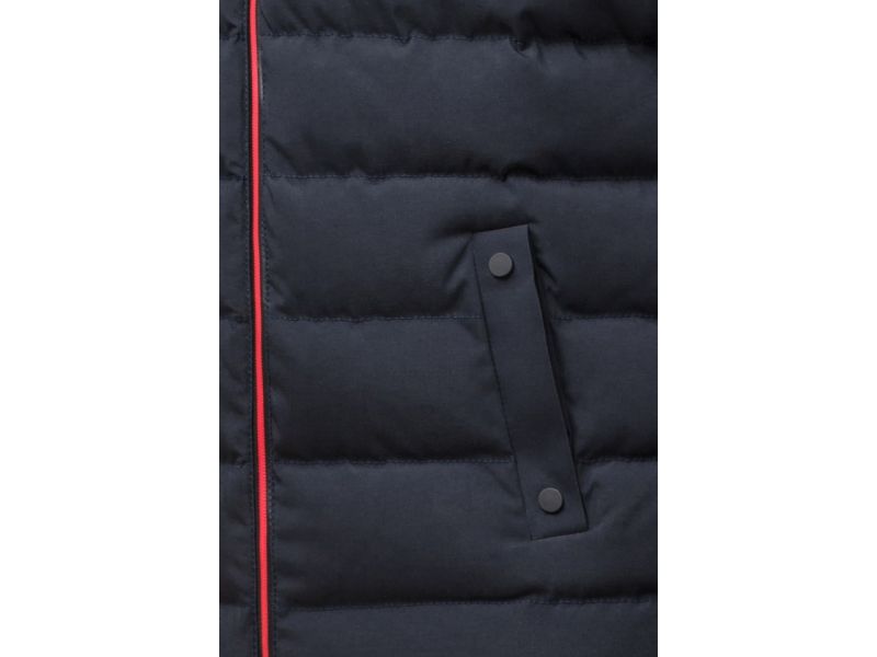 Куртка короткая мужская зимняя цвет темно-синий-красный модель 45115, фото 7
