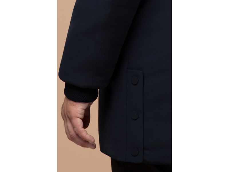 Парка мужская зимняя темно-синяя с кулиской модель 9842, фото 8