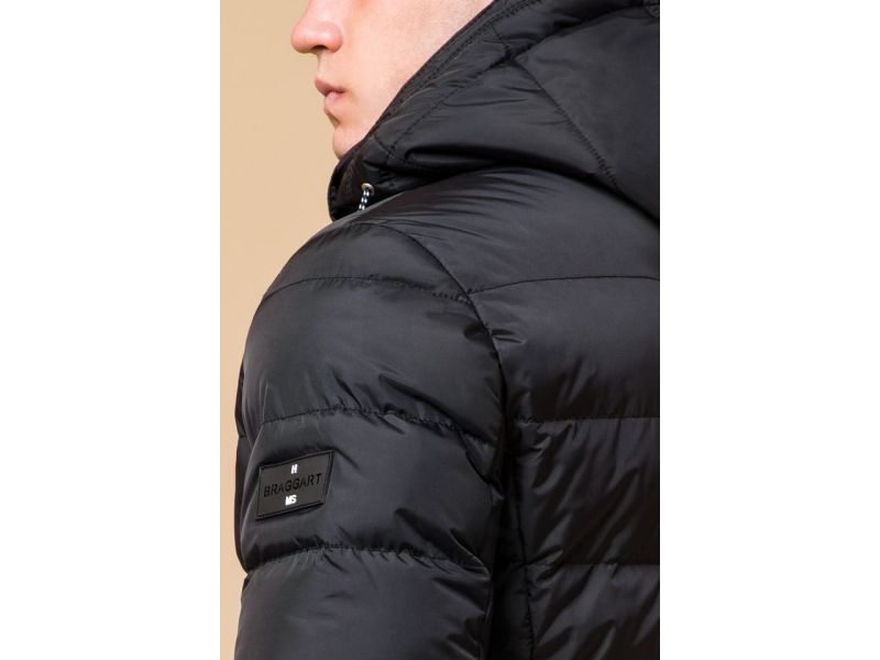 Зимняя теплая куртка графитового цвета мужская модель 37533, фото 8