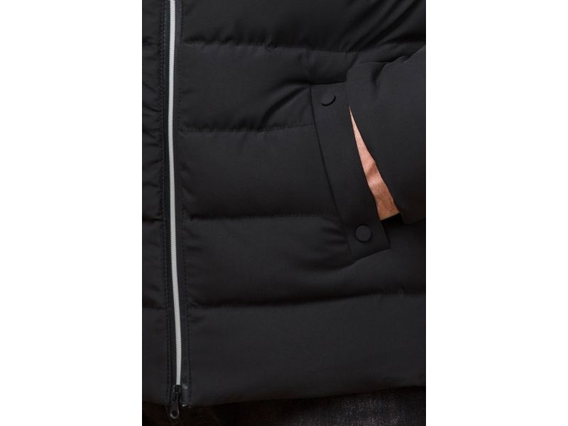 Куртка зимняя на молнии мужская цвет черный-серебро модель 45115, фото 7