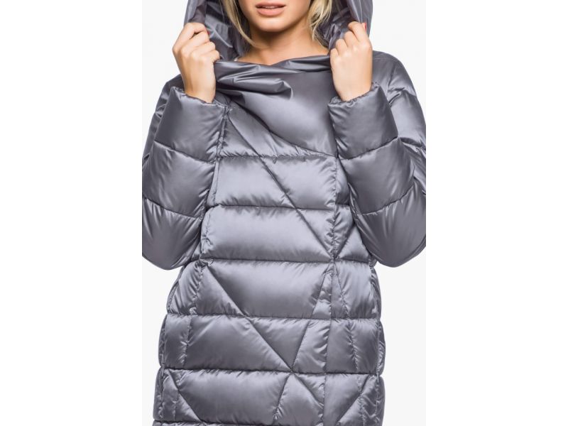 Жемчужно-серый воздуховик женский зимний модель 31058, фото 8