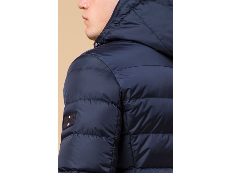 Зимняя практичная куртка сине-черная мужская модель 37533, фото 8