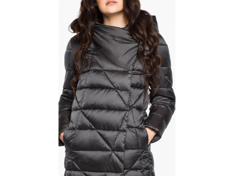 Графитовый женский воздуховик на зиму модель 31058, фото 8