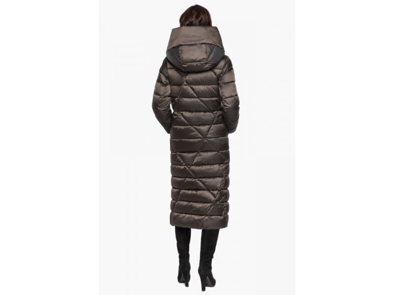 Современный зимний женский воздуховик цвет капучино модель 31058, фото 7