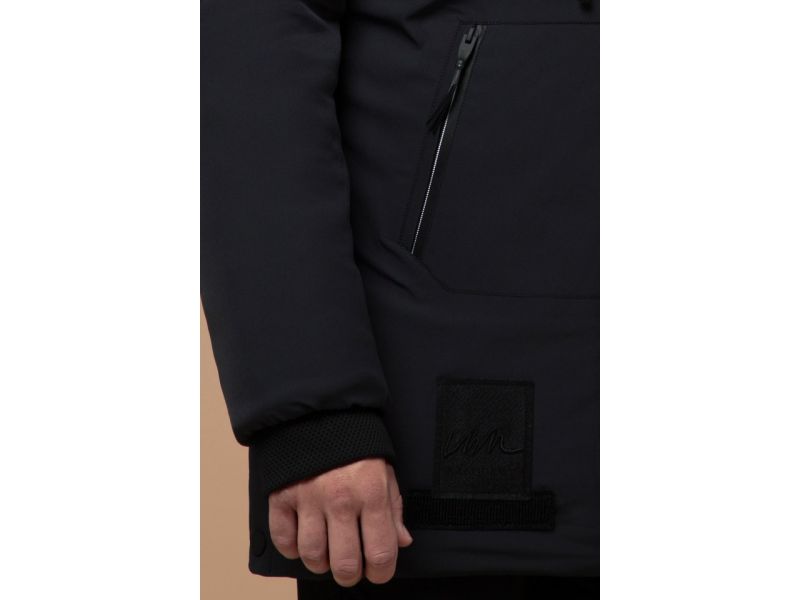 Зимняя мужская черная парка с внешними карманами модель 9985, фото 7