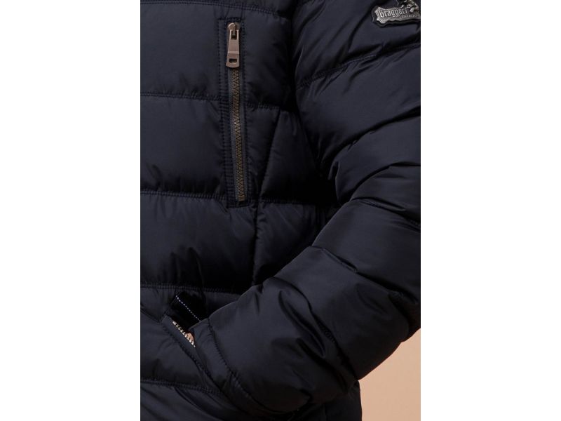 Куртка большого размера для мужчин зимняя черно-синяя модель 12952, фото 7