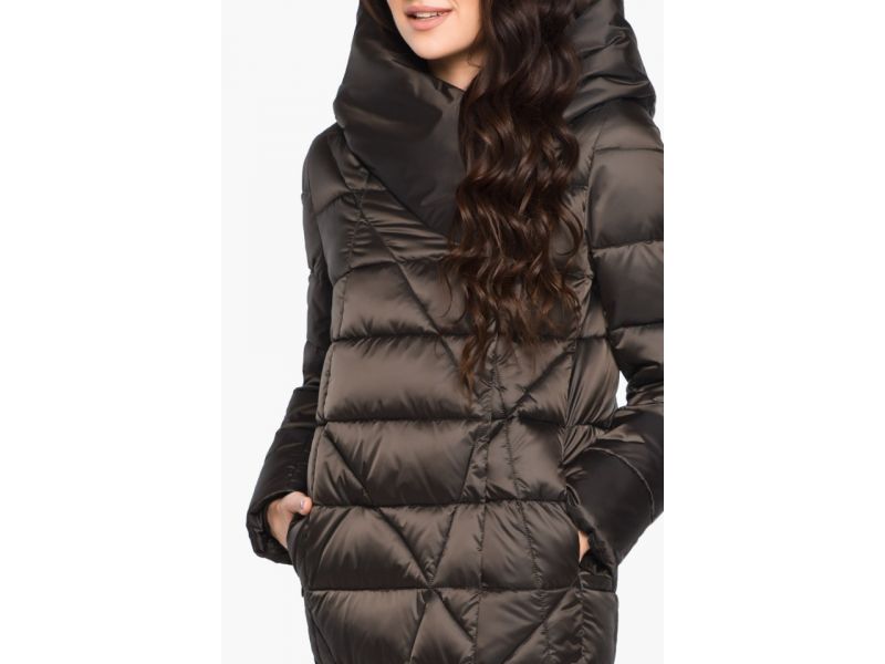 Современный зимний женский воздуховик цвет капучино модель 31058, фото 8