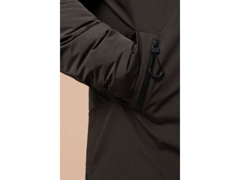 Коричневая мужская парка с капюшоном зимняя модель 23425, фото 7