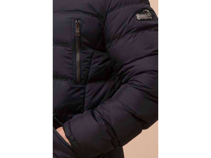 Куртка большого размера мужская черного цвета на зиму модель 12952, фото 7