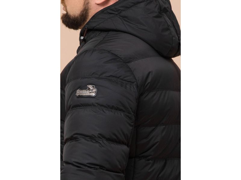 Куртка большого размера мужская черного цвета на зиму модель 12952, фото 8