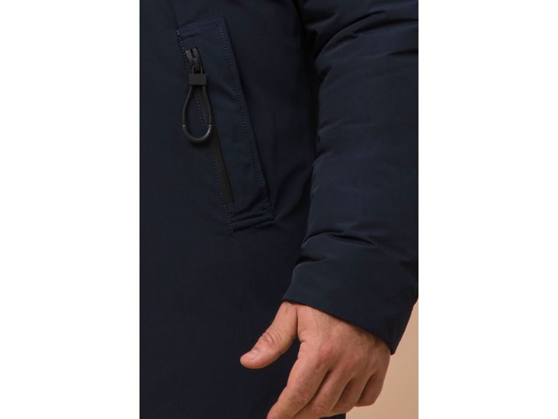 Зимняя темно-синяя парка для мужчин модель 23425, фото 7