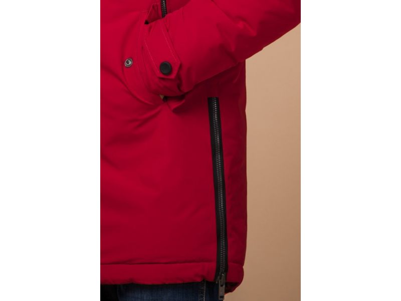 Парка красная яркая мужская на зиму модель 20758, фото 7