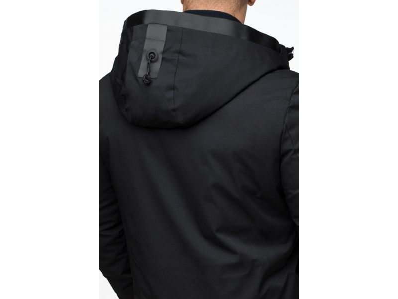 Черная парка осенне-весенняя мужская молодежная модель 25650, фото 10