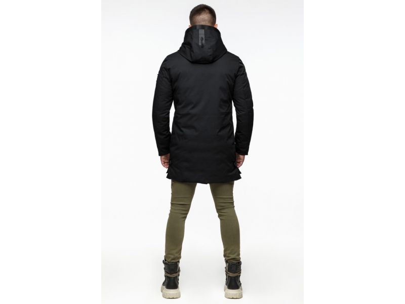 Черная парка осенне-весенняя мужская молодежная модель 25650, фото 7
