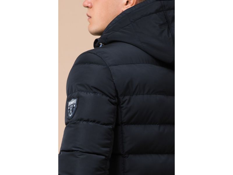 Мужская практичная куртка черно-синяя зимняя модель 38828, фото 8