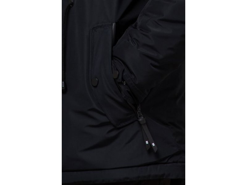 Черная мужская парка зимняя с кнопками модель 31720, фото 7
