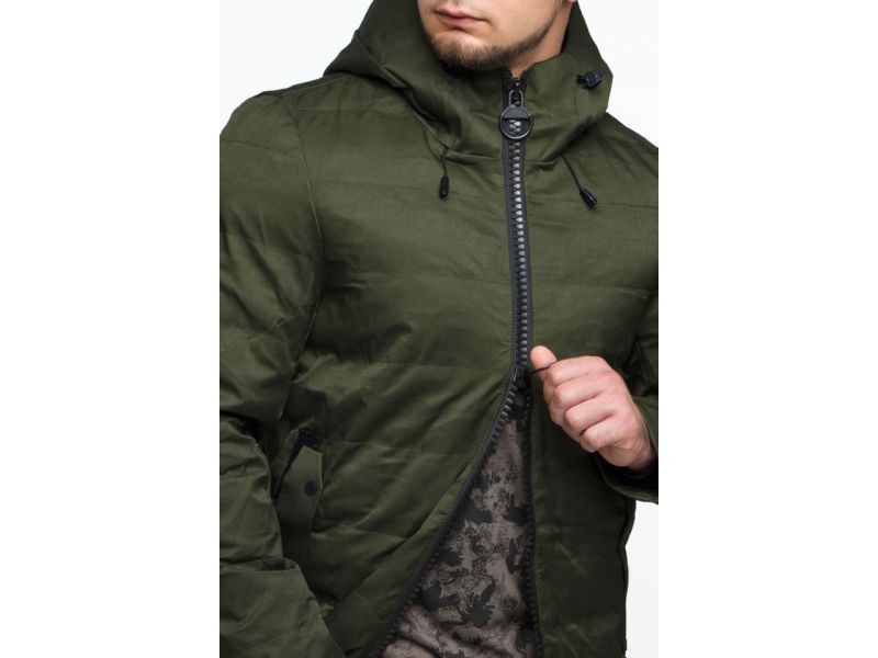 Парка мужская цвета хаки молодежная осенне-весенняя модель 25800, фото 8