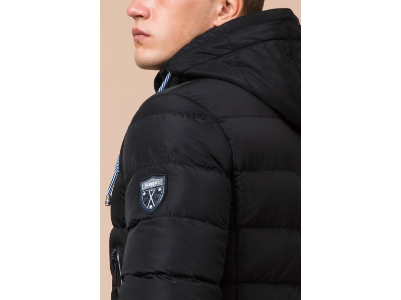 Стильная мужская куртка зимняя черная модель 38828, фото 8