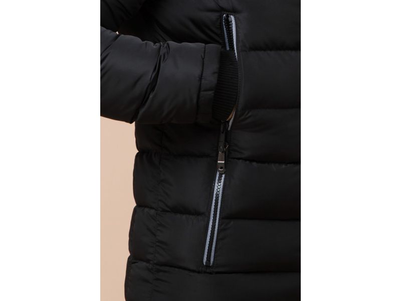 Стильная мужская куртка зимняя черная модель 38828, фото 7